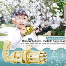 Load image into Gallery viewer, Upgrade Electric Bubble Machine Summer Fan Combo Black Gold Gatling Bubble Gun Children Bubble Blowing Toy Gun Kids Toy Gifts
