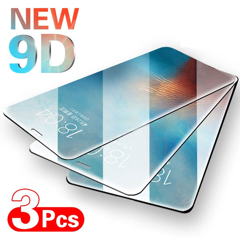 Baixin 3Pcs Full Cover Protective Glass For iPhone 12 11 11 Pro Max Tempered Glass Film For iPhone X XS XR 6 6s 7 8 Screen Glass