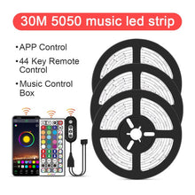 Load image into Gallery viewer, LED Light Strip, Music Sync, 44 key remote control, bluetooth phone app Control for Party tv Christmas decorations

