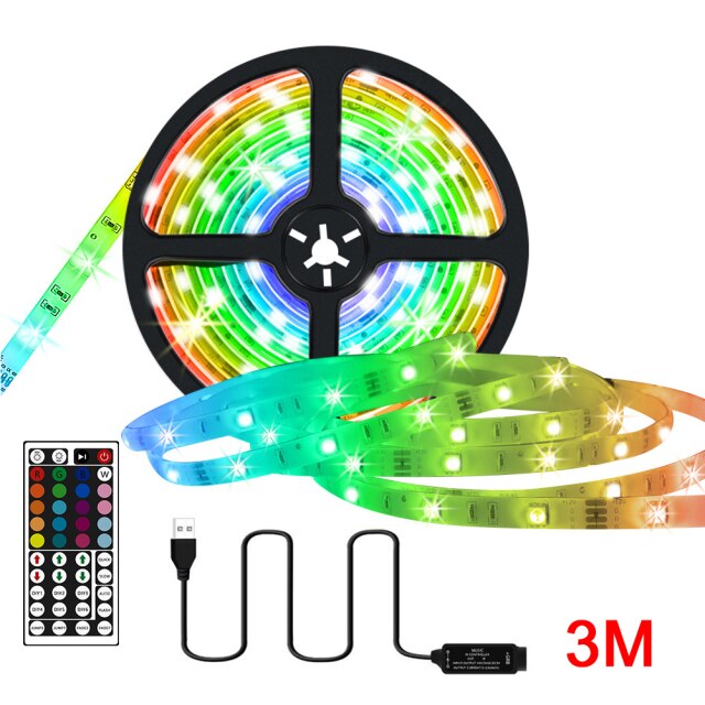 44 Keys Home RGB 5050 Remote Control TV Backlight Easy Install Music Sync DC5V Wedding Party Flexible Bluetooth LED Strip Light